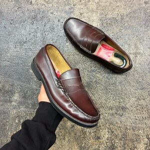 Vtg 90’s Burgendy Brown Nunn bush Penny loafer Chunky leather shoes